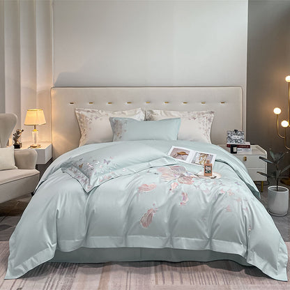 Pastoral Light Luxury Embroidery Quilt Cover Villa Bed Set - Harmony Gallery