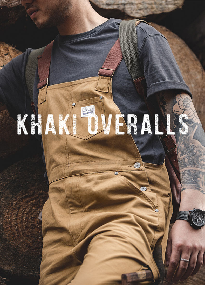 American Retro Suspenders One-Piece Pocket Men's Overalls - Harmony Gallery