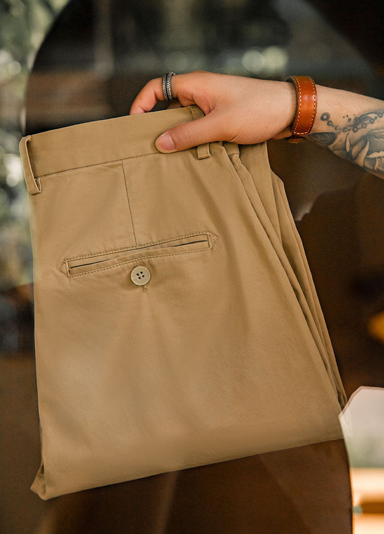 American Casual Brushed Stretch Slim Tapered Men's Trousers - Harmony Gallery