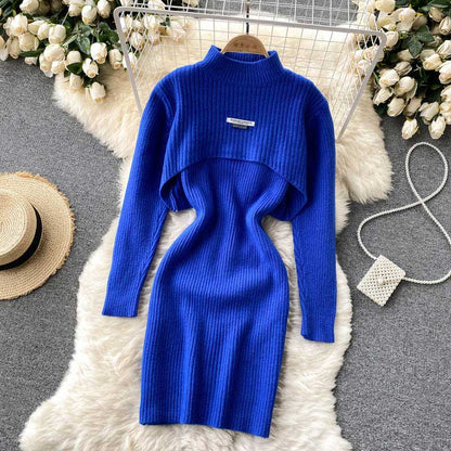 Light Mature Style Knitted Dress Sweater Women's Suit - Harmony Gallery