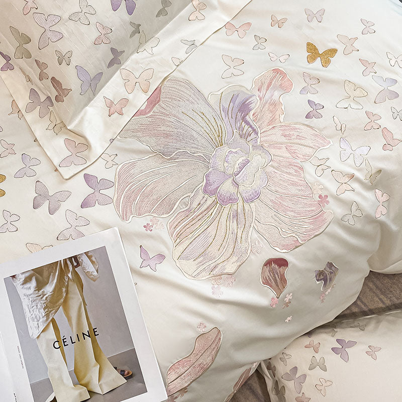 Pastoral Light Luxury Embroidery Quilt Cover Villa Bed Set - Harmony Gallery