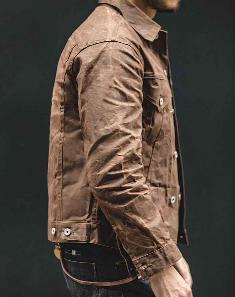 Tooling American Retro Heavy Canvas Oil Wax Men's Coat - Harmony Gallery