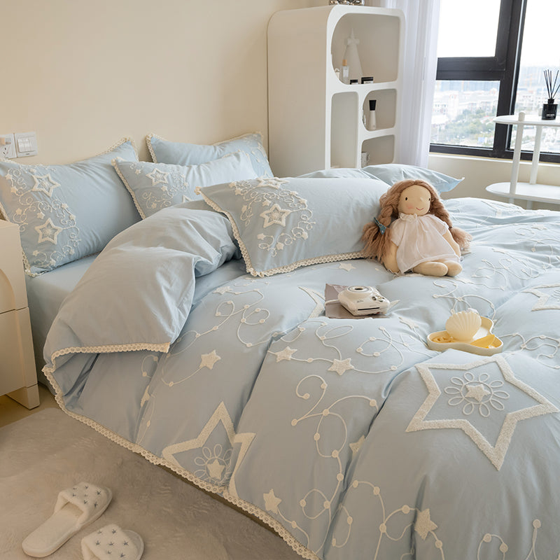 Light Luxury Cotton Four-Piece Set Fresh Princess Bed Sheet - Harmony Gallery