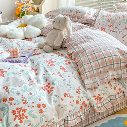 Pastoral Style Printed Four-Piece Pure Cotton Bed Set - Harmony Gallery