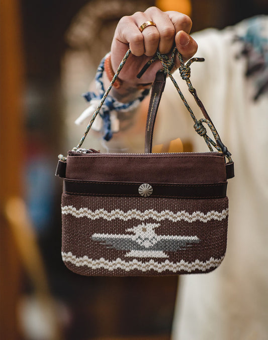 Tooling Retro One-Shoulder Cowhide Canvas Portable Men's Bag - Harmony Gallery