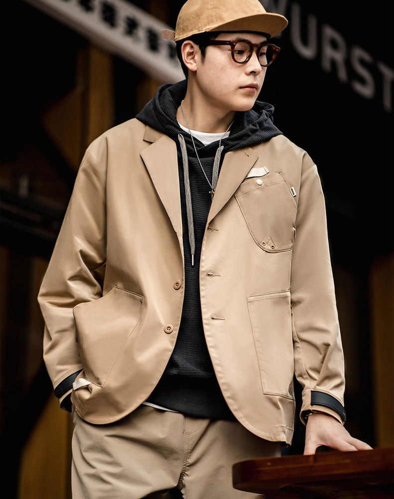 American Casual Multi-Pocket Functional Loose Men's Coat - Harmony Gallery