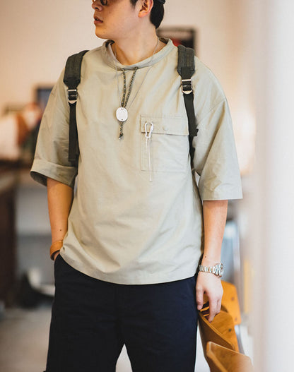 Casual Mountain Push Bag Loose Breathable Men's T-shirt - Harmony Gallery