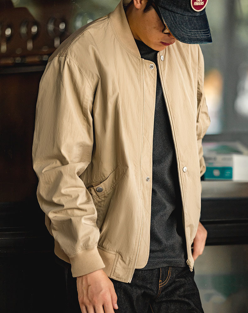 American Air MA1 Pilot Khaki Baseball Uniform Men's Jacket - Harmony Gallery