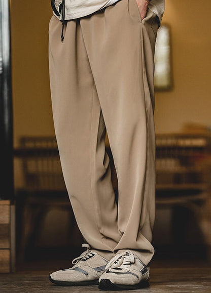 Tooling Casual Anti-Wrinkle Elastic-Waist Straight Men's Trousers - Harmony Gallery