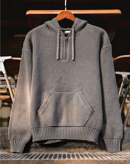 American Casual Half Zipper Pineapple Hooded Pullover Men's Sweater - Harmony Gallery