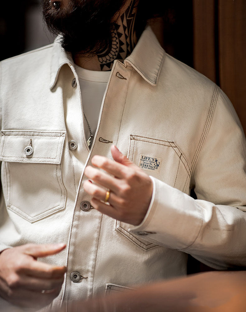 American Heavy Cotton Seed Multi-Pocket Men's Coat - Harmony Gallery