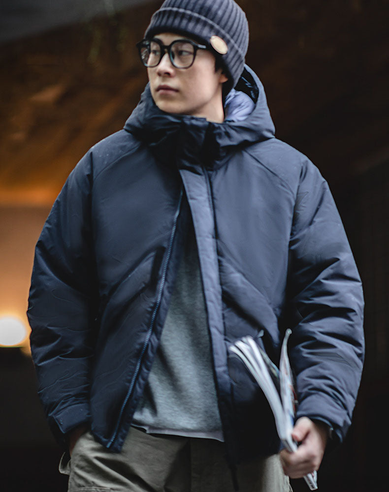 Retro Mountain Stand Collar Hooded Cotton Warm Men's Coat - Harmony Gallery