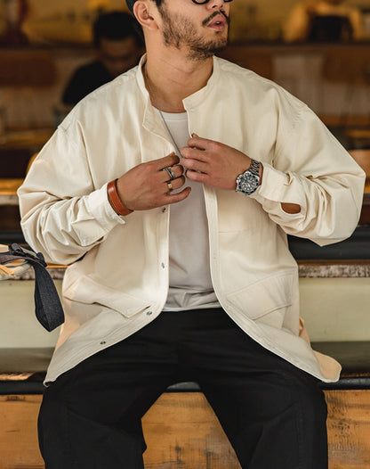 American Retro Cotton Stand-Up Collar Pocket Men's Jacket - Harmony Gallery