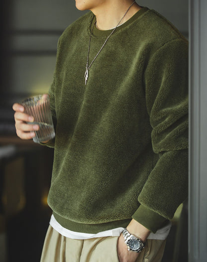 Polar Fleece Warm Hoodless Foldable Men's Sweater - Harmony Gallery