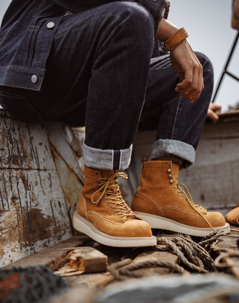 American Retro Winter Desert Suede Logging Men's Work Boot - Harmony Gallery