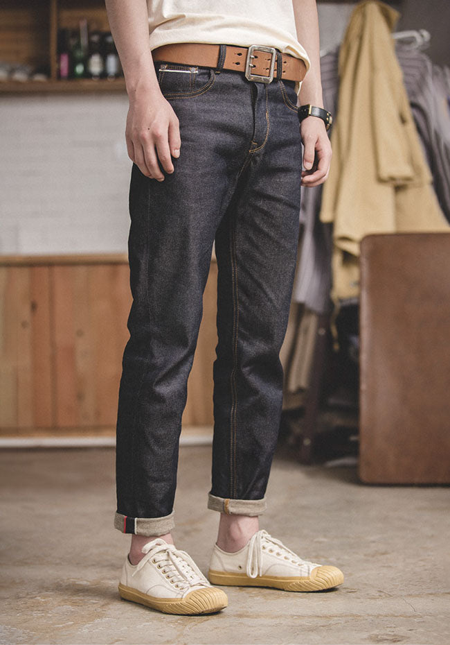 Tooling Retro Casual Pure Denim Straight Heavy Men's Jeans - Harmony Gallery