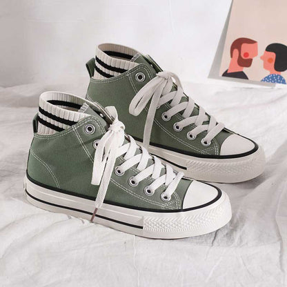High-Top Canvas All-Match Retro Women's Shoes - Harmony Gallery