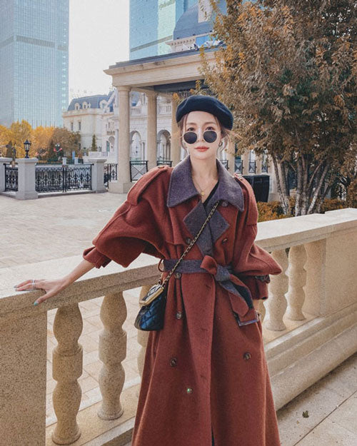 Light Loose Goddess Mid-Length Woolen Women's Coat - Harmony Gallery