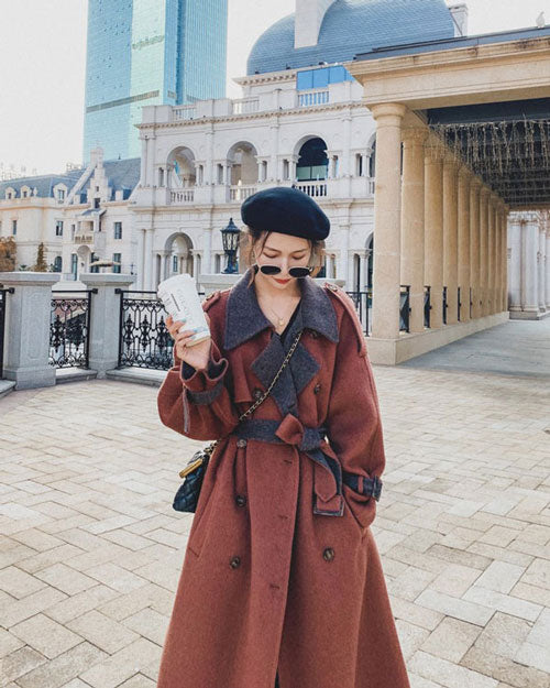 Light Loose Goddess Mid-Length Woolen Women's Coat - Harmony Gallery