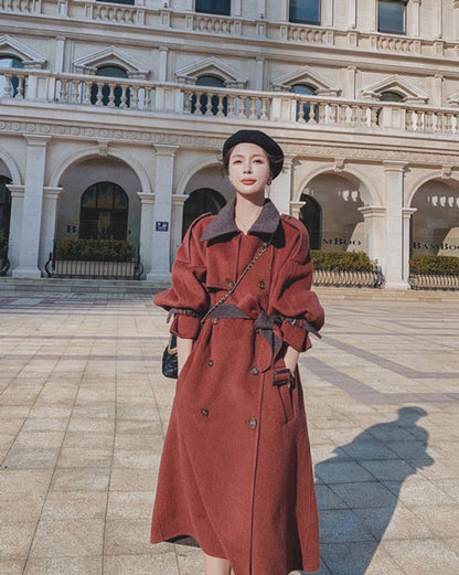 Light Loose Goddess Mid-Length Woolen Women's Coat - Harmony Gallery