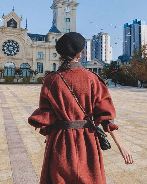 Light Loose Goddess Mid-Length Woolen Women's Coat - Harmony Gallery