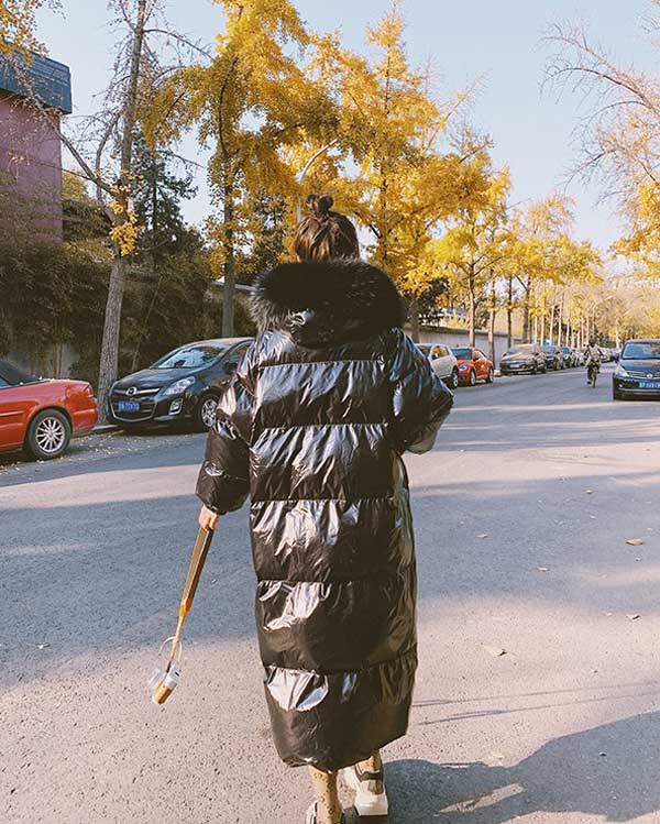 Shiny Gloss Mid-Length Padded Winter Women's Coat - Harmony Gallery